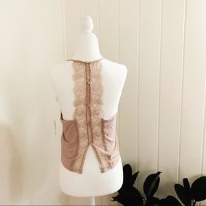 Eyelash Lace Cropped Racerback Cami